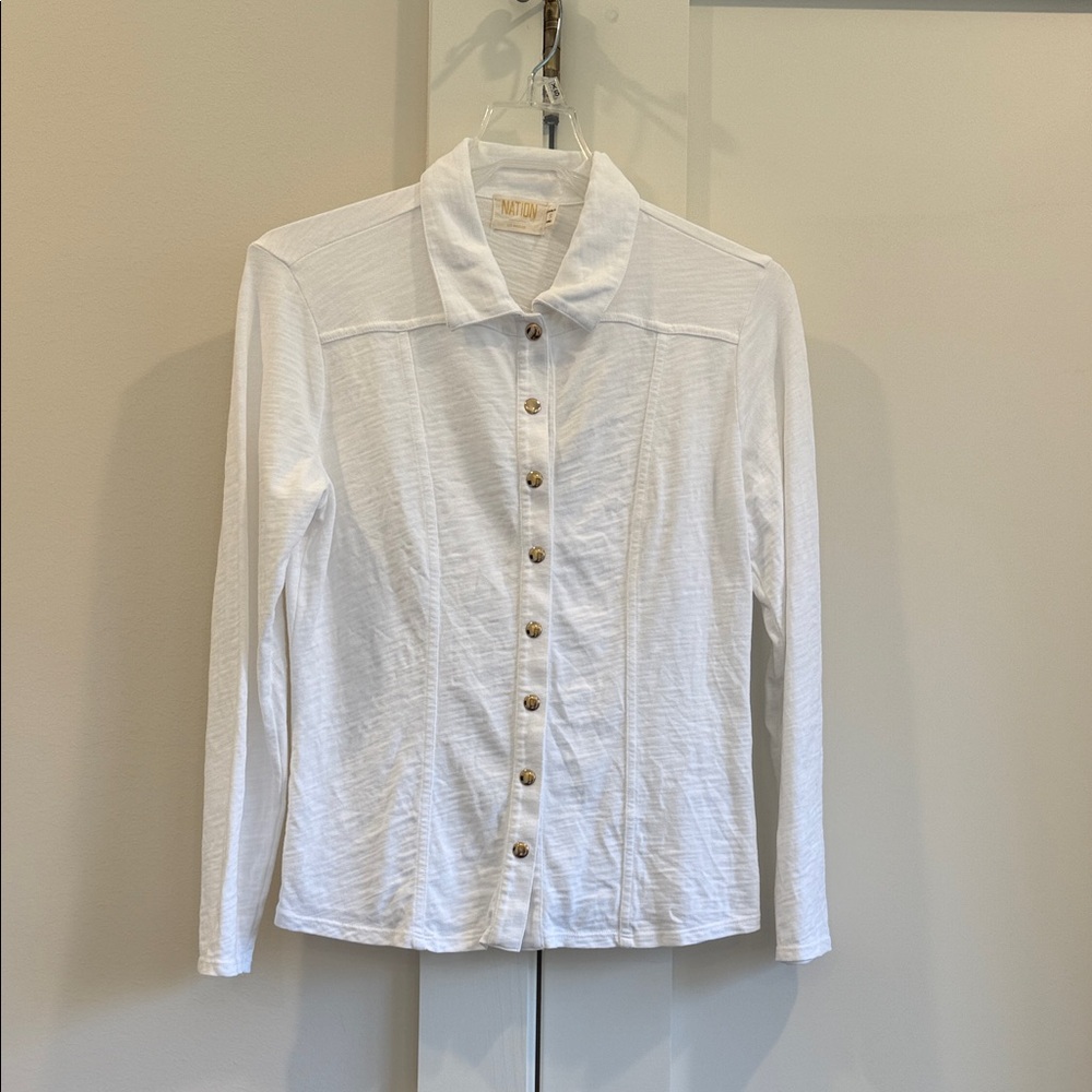 Nation LTD White Button-Down Collared Shirt
